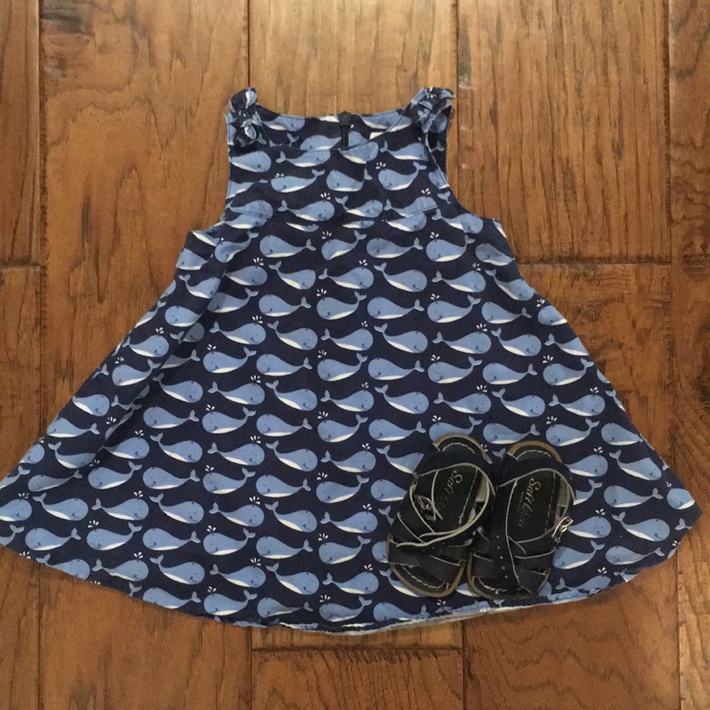 Gymboree Navy Whale Print Dress With Bloomers